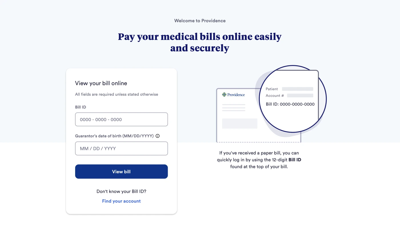 Screenshot of the bill retrieval screen. The form is on the left and the graphic is on the right.