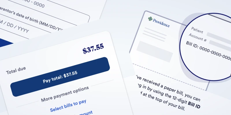 Collage of segments from bill-pay designs explained in this article.